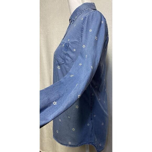 Gap Jean Button Down Shirt With Stars Women's Size M - Picture 6 of 15